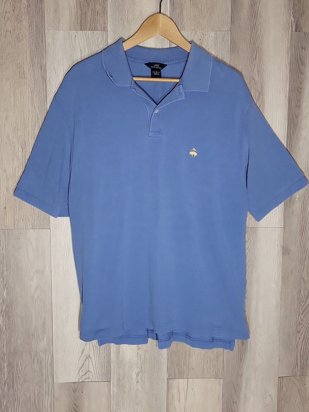 Brooks Brothers 346 Polo Shirt Mens L Blue Short Sleeve Classic Preppy Cotton